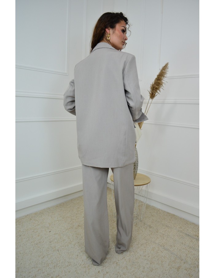 Ensemble 2 Pièces Gris clair : Blazer et Pantalon - femme - Accueil