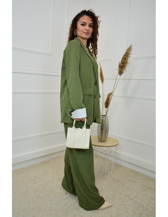 Ensemble 2 Pièces vert : Blazer et Pantalon - femme - Accueil