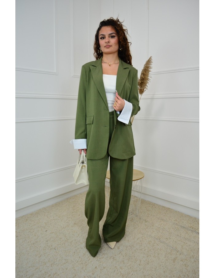 Ensemble 2 Pièces vert : Blazer et Pantalon - femme - Accueil