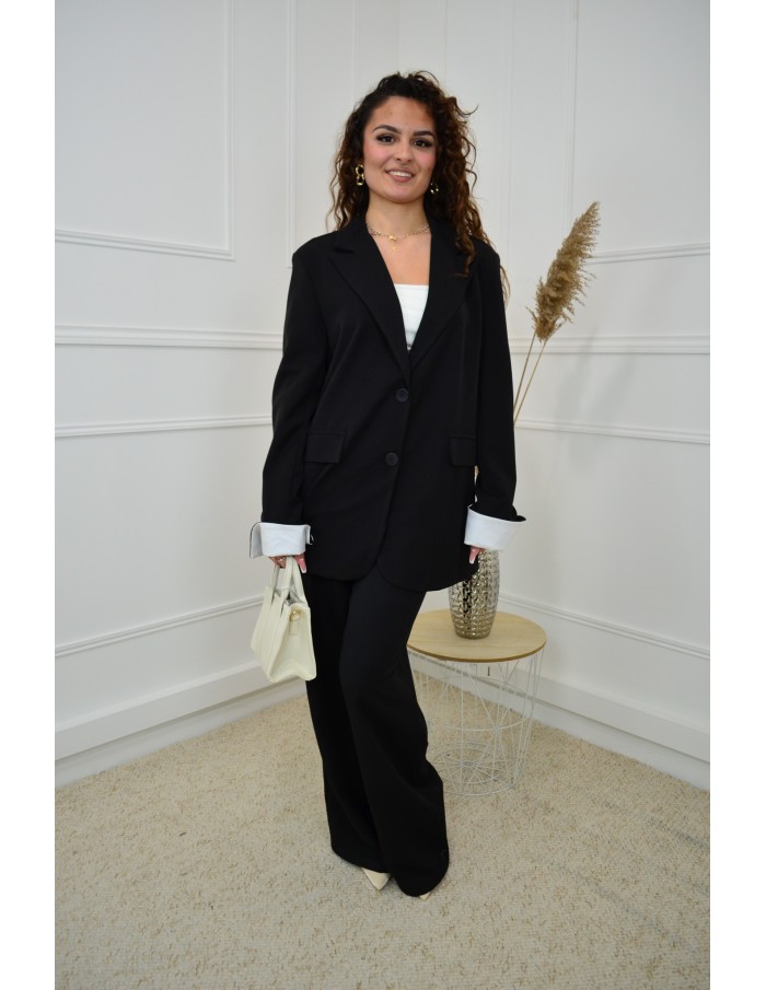 Ensemble 2 Pièces Noir : Blazer et Pantalon - femme - Accueil