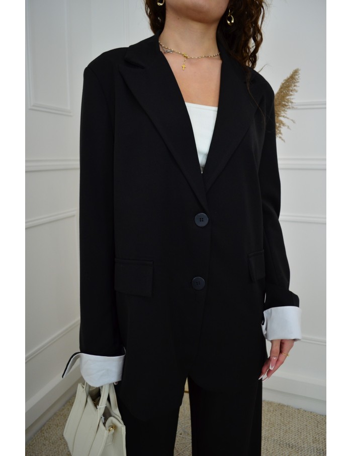Ensemble 2 Pièces Noir : Blazer et Pantalon - femme - Accueil
