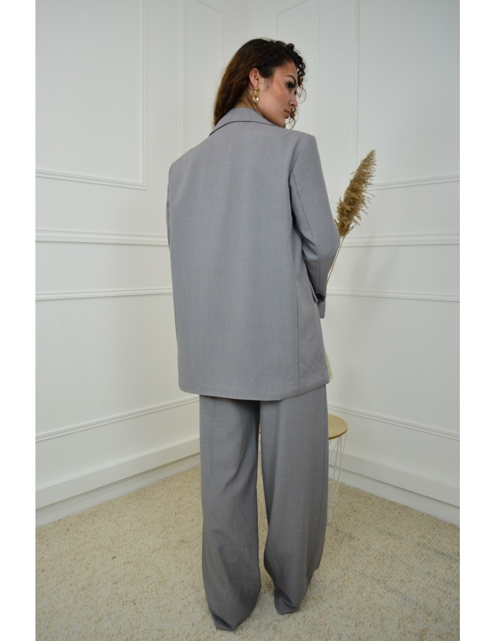 Ensemble 2 Pièces Gris: Blazer et Pantalon - femme - Accueil