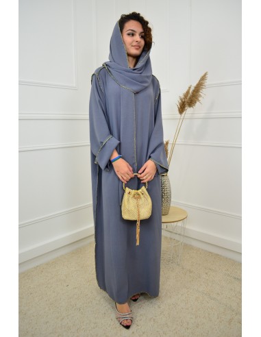 Robe longue grise avec voile...