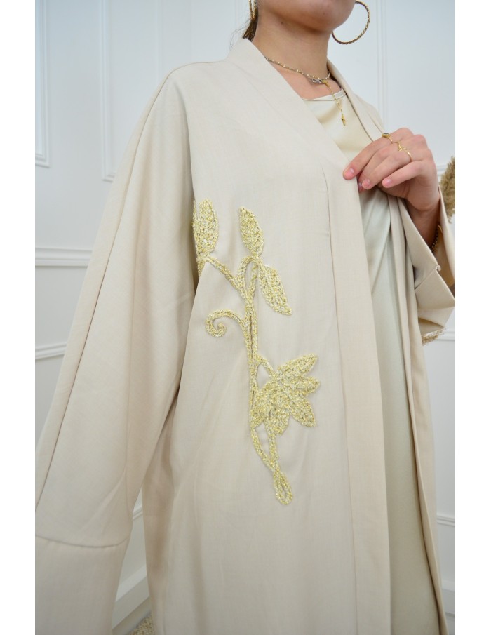 Manteau beige avec fleurs - femme - Accueil