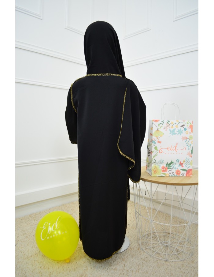 Robe Abaya noire avec voile intégré – fille - Accueil