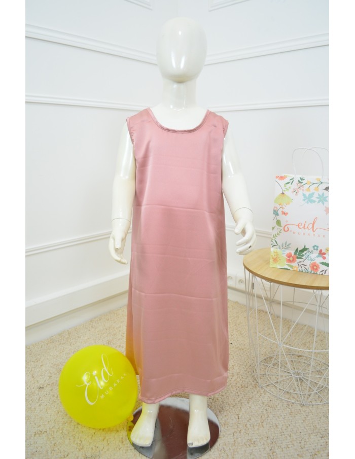 Ensemble rose Gilet + Robe Longue Sans Manches avec Strass - fille de 4 à 14 ans - Accueil