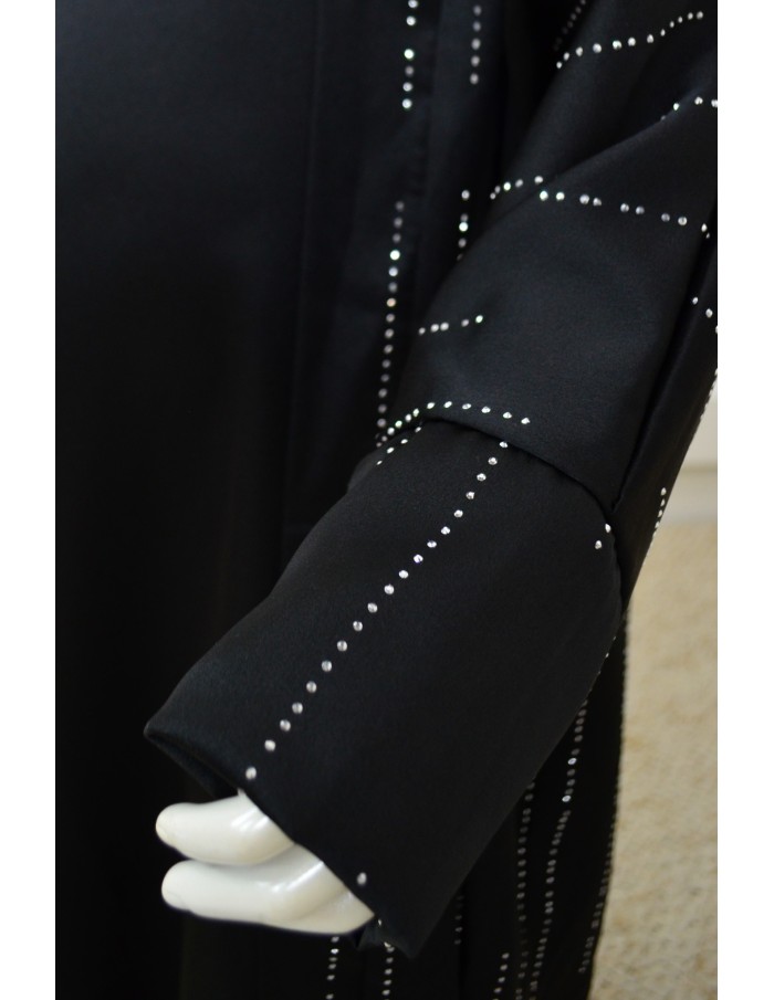 Ensemble noir Gilet + Robe Longue Sans Manches avec Strass - fille de 4 à 14 ans - Accueil