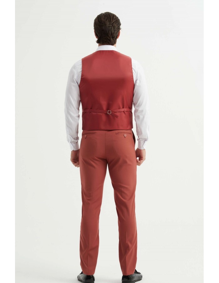 Costume 3 piéces terracotta - homme - Accueil