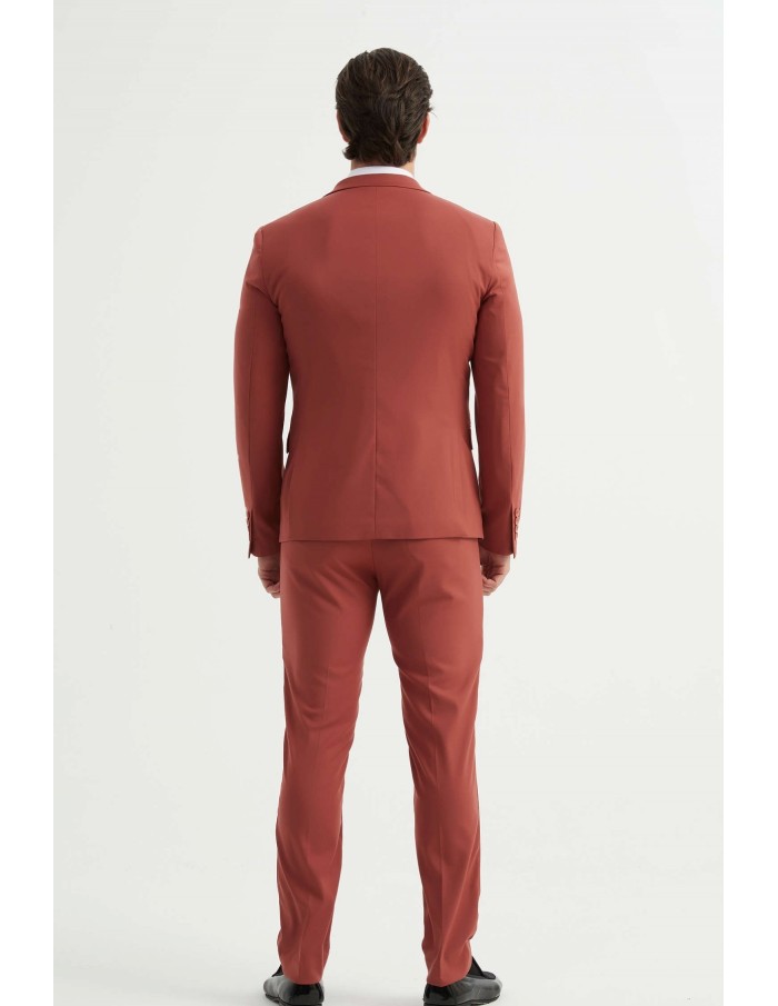 Costume 3 piéces terracotta - homme - Accueil
