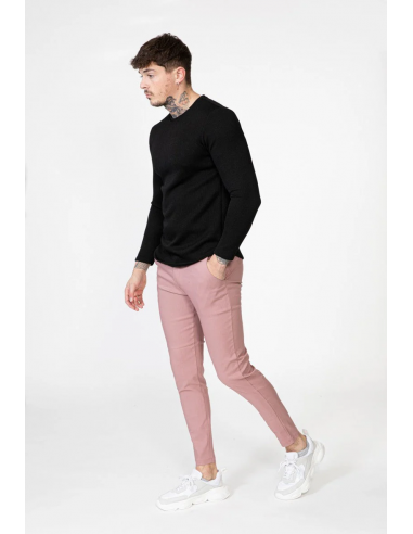 Pantalon rose chino classique uni –...