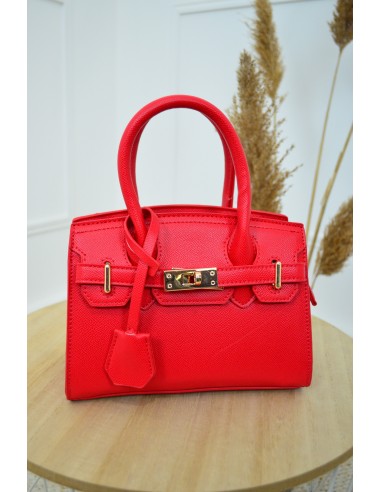 Sac à main structuré rouge avec...