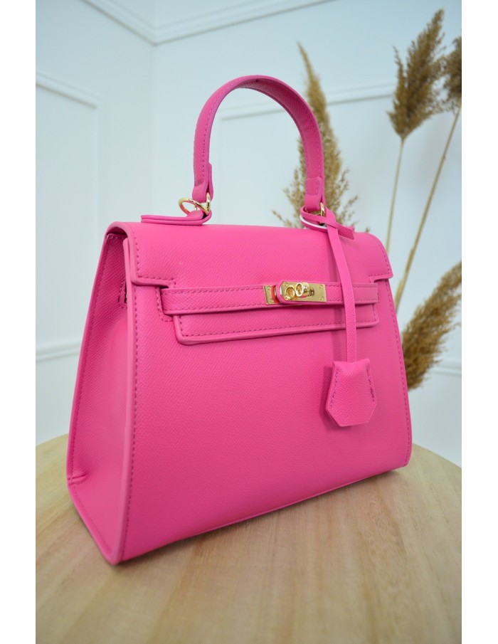 Sac à main rose femme – Détails dorés chic & élégant