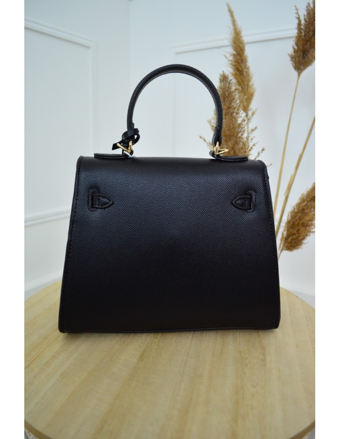 Sac à main noir femme – Détails dorés chic & élégant
