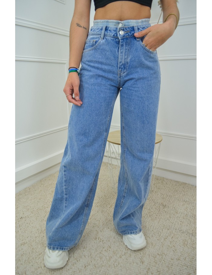 Jean Droit à Double Taille - Tendance et Confort pour Femme