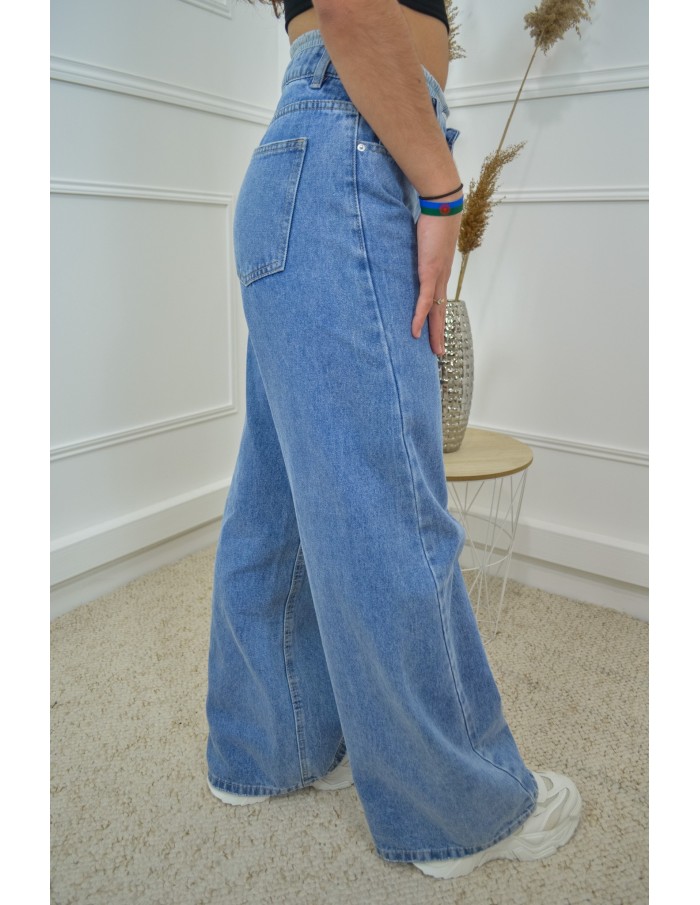Jean Droit à Double Taille - Tendance et Confort pour Femme