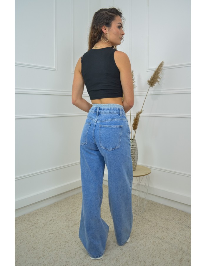 Jean Droit à Double Taille - Tendance et Confort pour Femme