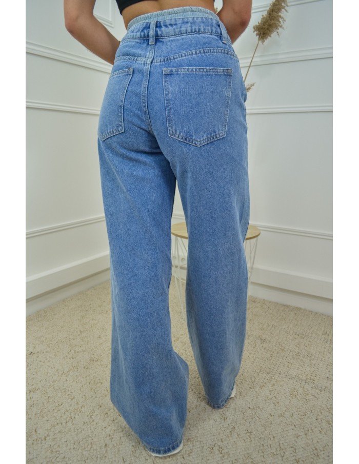 Jean Droit à Double Taille - Tendance et Confort pour Femme