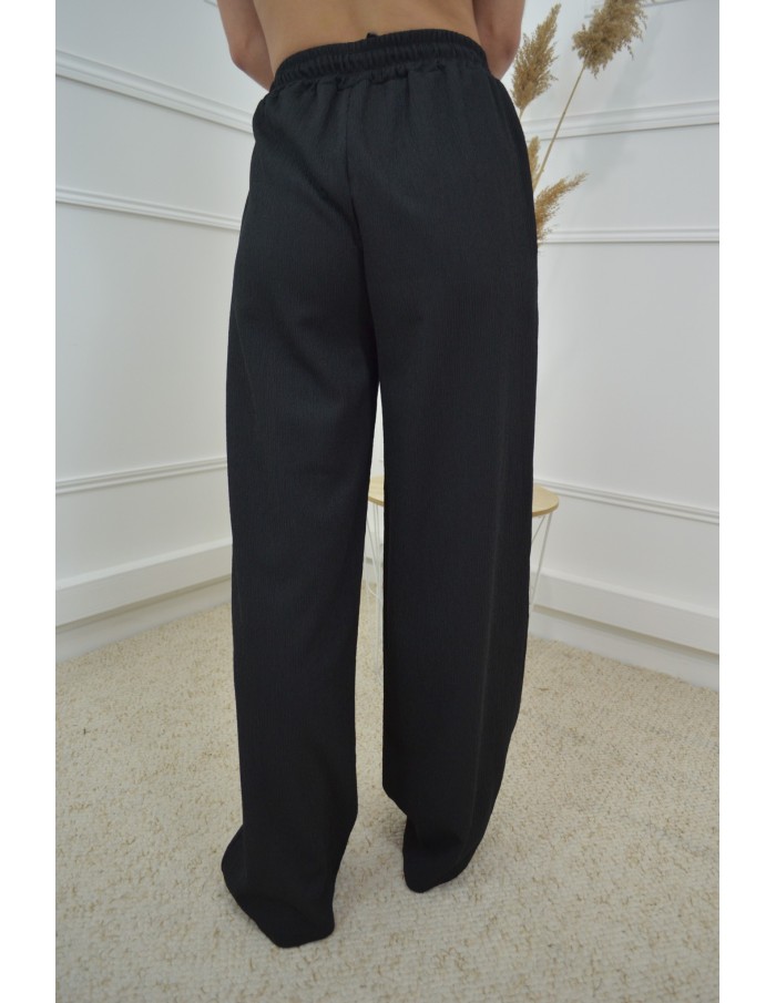 Pantalon noir fluide texturé - femme - Accueil