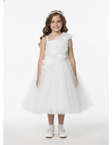 Robe asymétrique blanche fille –...