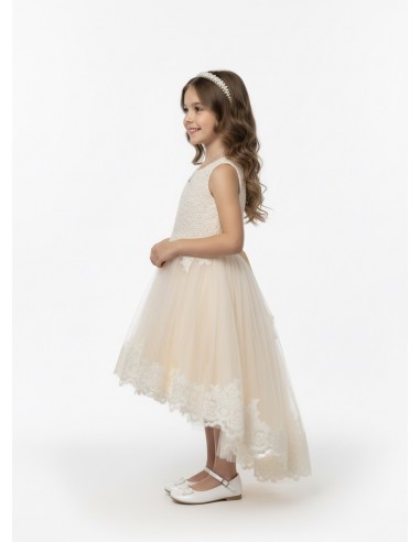Robe Fille Crème/Abricot – Dentelle &...