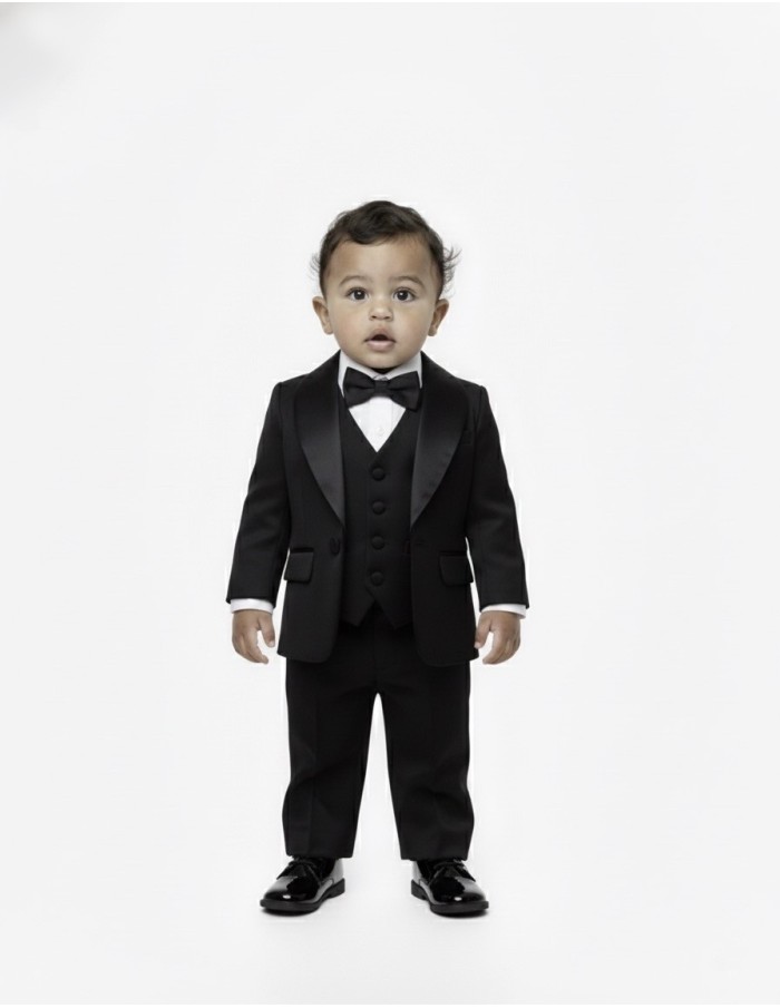 COSTUME NOIR COL SATIN 5 PIÈCES - BÉBÉ