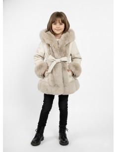 PARKA FOURRURE BEIGE...