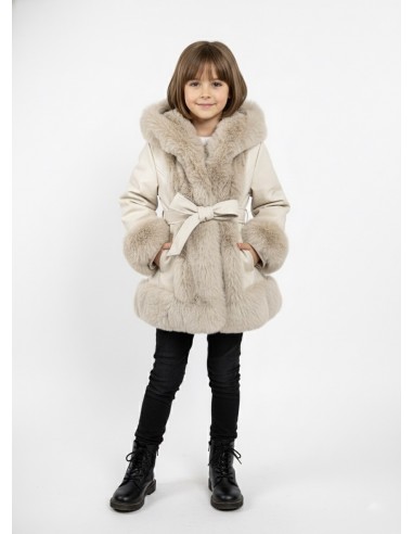 PARKA FOURRURE BEIGE CAPUCHE SIMILLI...