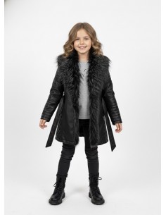 Parka noire Fourrure &...