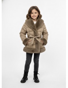 Doudoune kaki clair à...