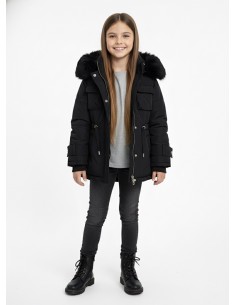 Doudoune noire à capuche...