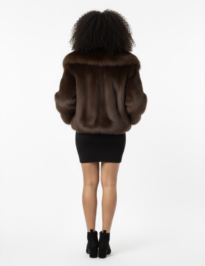 Veste MARRON EN FOURRURE - FEMME