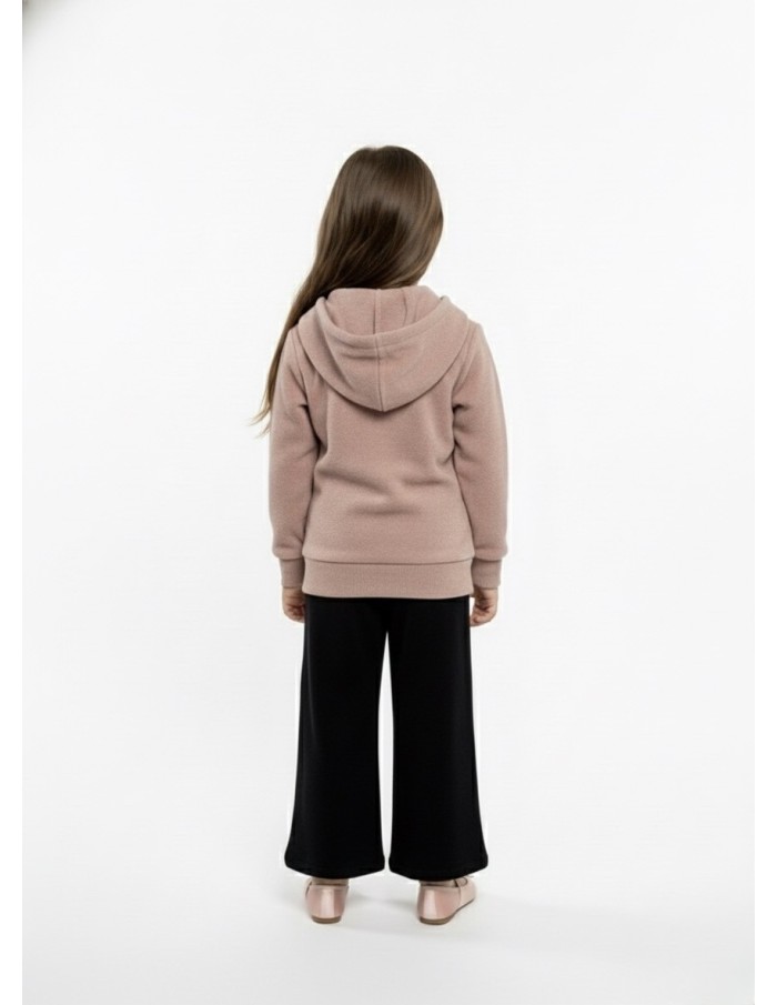 Ensemble à capuche rose zippé – Fille 4 a 14 ans