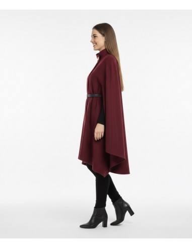 Veste Cape longue bordeaux avec...