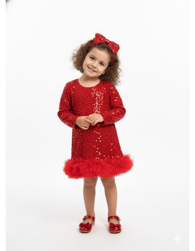Robe de fête courte rouge – fille 4 à...