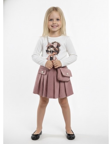 Robe rose pailleté avec motif – fille...