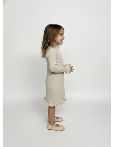 Robe beige à volants – fille 4 à 14 ans