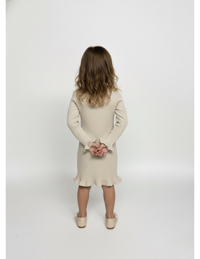 Robe beige à volants – fille 4 à 14 ans - Accueil