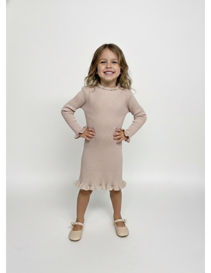 Robe pull rose à volants – Enfant - Accueil