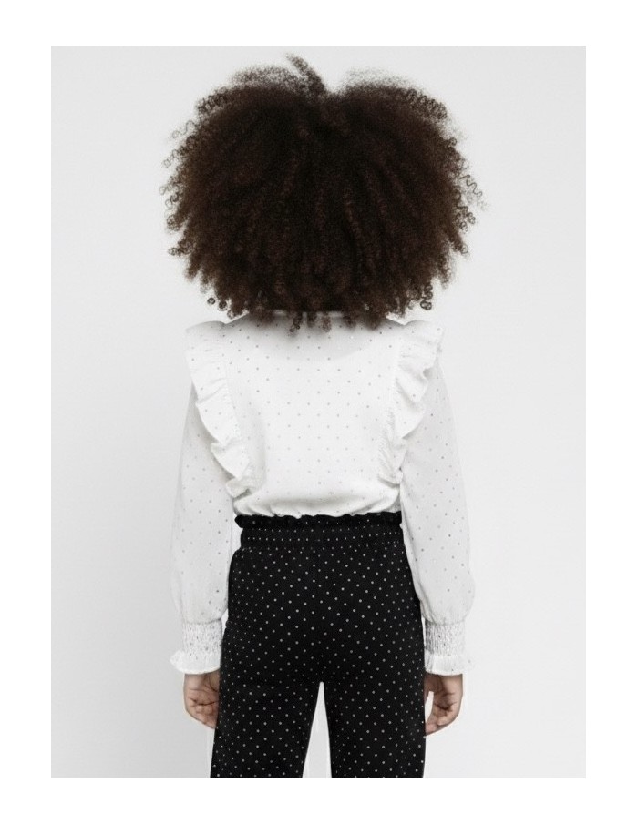 Chemisier blouse blanche à volants et strass – Fille 4 à 14 ans - Accueil