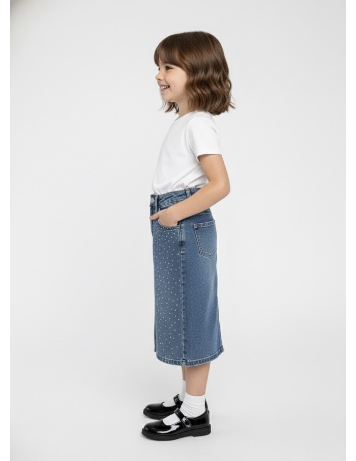 Jupe en jean à strass – Fille 4 à 14 ans - Accueil