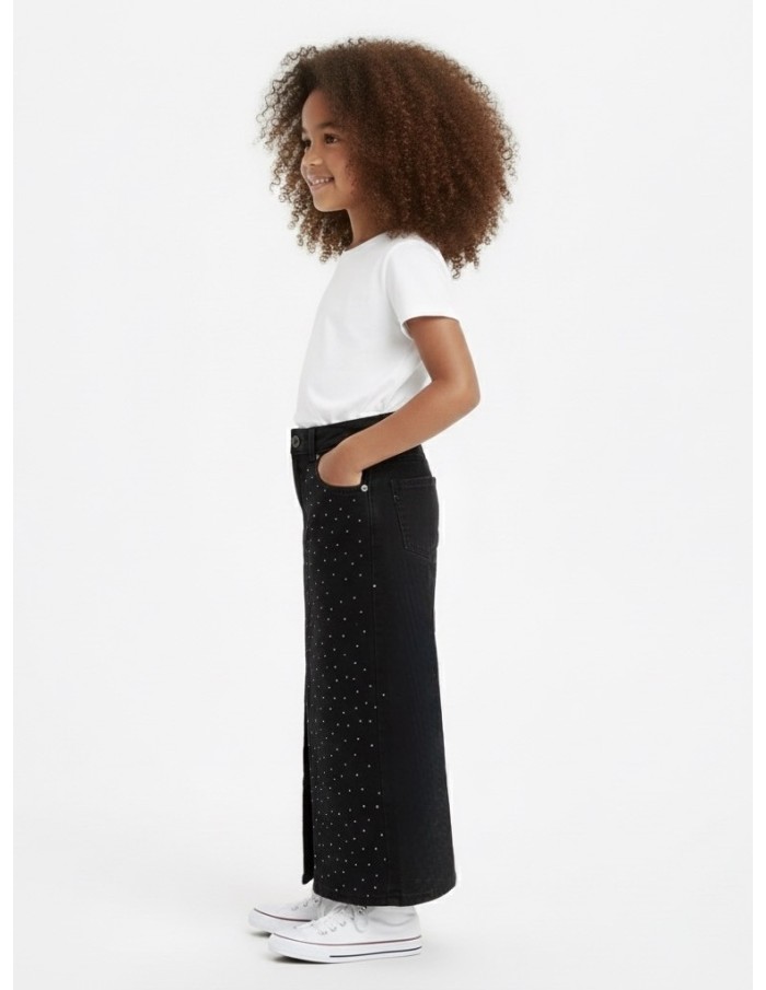 Jupe en jean noir à strass – Fille 4 à 14 ans - Accueil