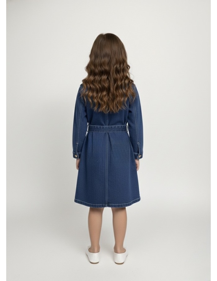 Robe en jean à manches longues – Fille 4 à 14 ans - Accueil