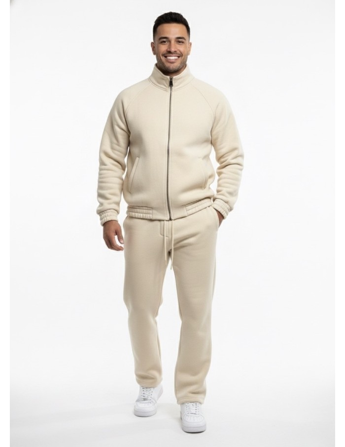 ENSEMBLE SURVÊTEMENT BEIGE ZIPPÉ - HOMME - Accueil