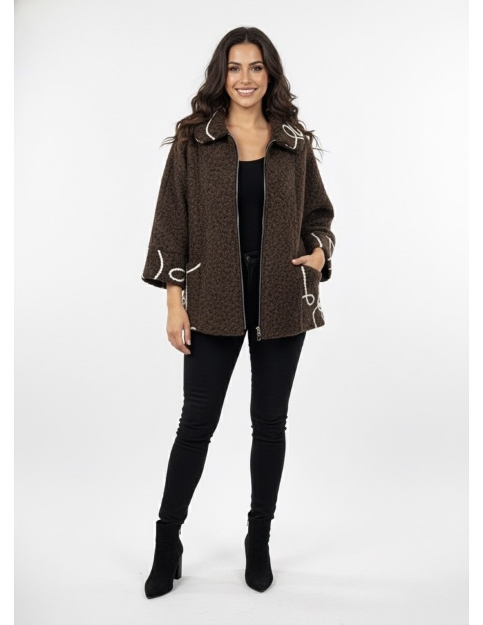 Veste Zippée en Maille Douce Motif - Femme - Accueil
