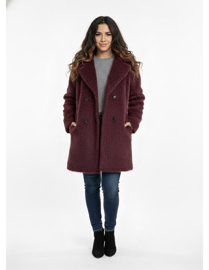 Manteau Texturé à Boutons – FEMME