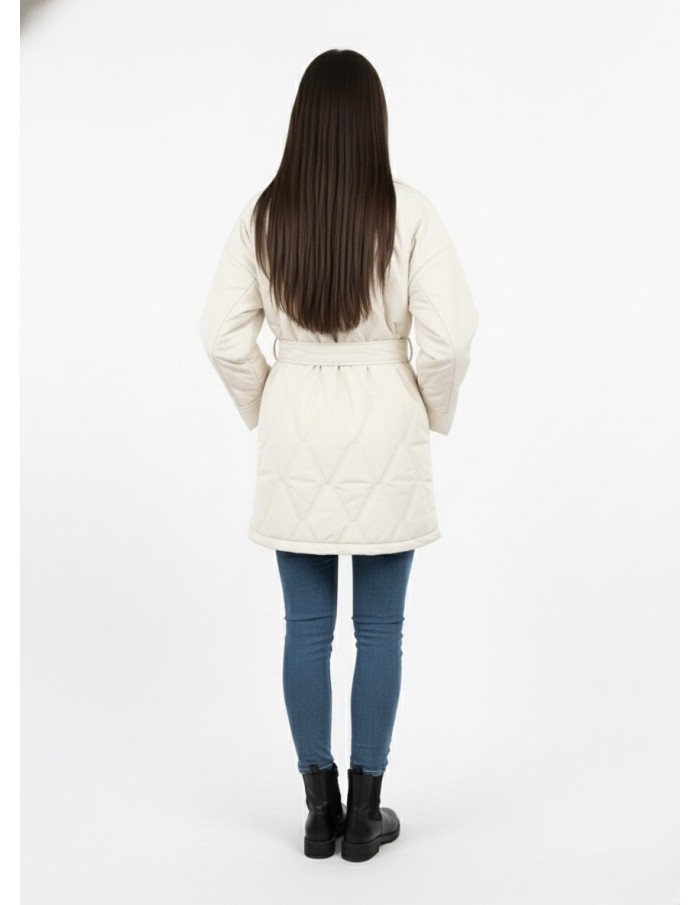 Doudoune Matelassée avec Ceinture et Col Revers - FEMME - Accueil