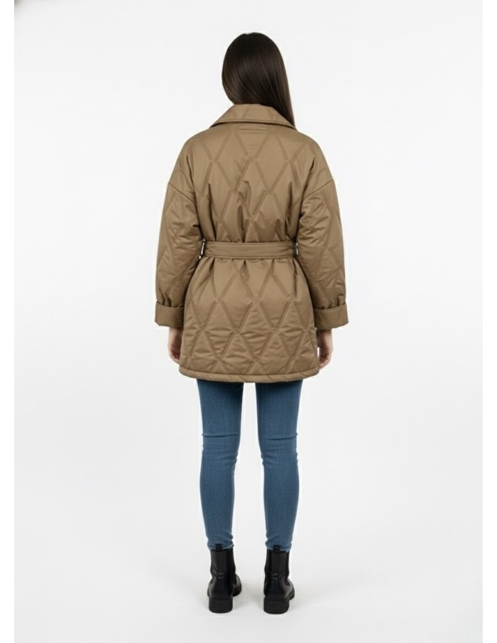 Doudoune Matelassée avec Ceinture et Col Revers - FEMME - Accueil