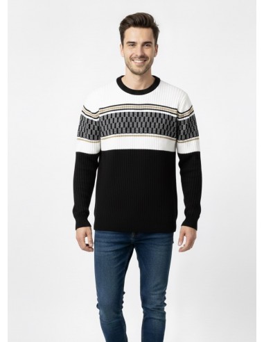 Pull Manches Longues à Motifs - Homme
