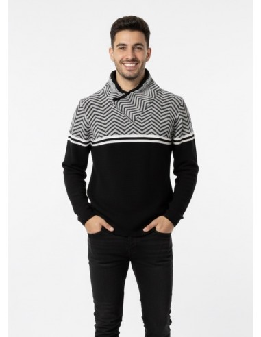 Pull à Col Croisé Motif Tissé – HOMME
