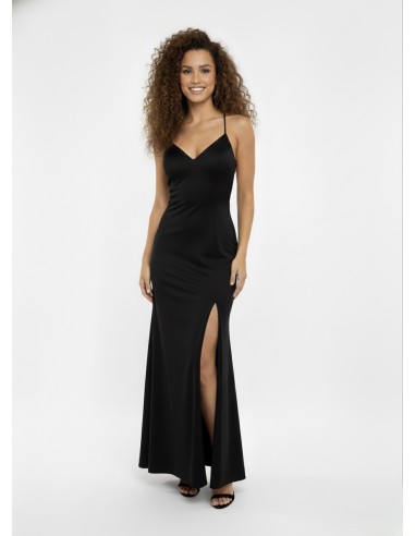 Robe LONGUE Noire à Bretelles – FEMME